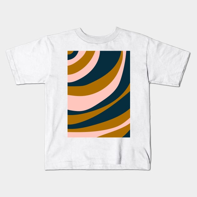 Curved stripes I Kids T-Shirt by AllPrintsAndArt